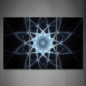 Fractal Abstract Blue Lines Black Background Wall Art Painting The Picture Print On Canvas Abstract Pictures For Home Decor Decoration Gift 