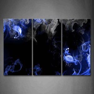 Fractal Abstract Blue Gray Black Like Smoke Wall Art Painting Pictures Print On Canvas Abstract The Picture For Home Modern Decoration 