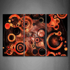 Abstract Black And Yellow Circles Wall Art Painting The Picture Print On Canvas Abstract Pictures For Home Decor Decoration Gift 