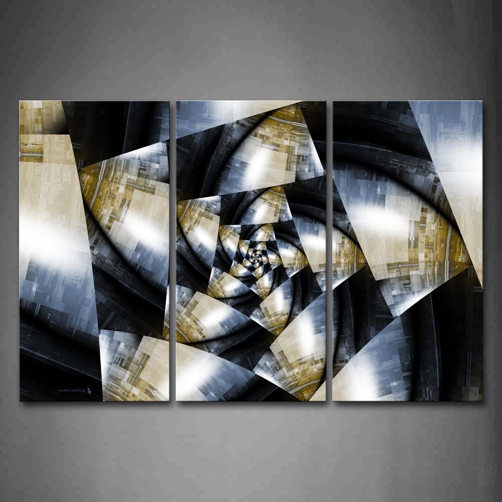 Artistic Dark Blue Yellow Like Flower Wall Art Painting Pictures Print On Canvas Abstract The Picture For Home Modern Decoration 