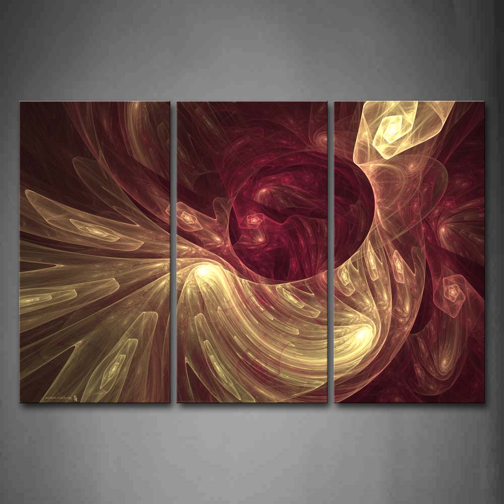 Fractal Abstract Red Yellow  Wall Art Painting Pictures Print On Canvas Abstract The Picture For Home Modern Decoration 