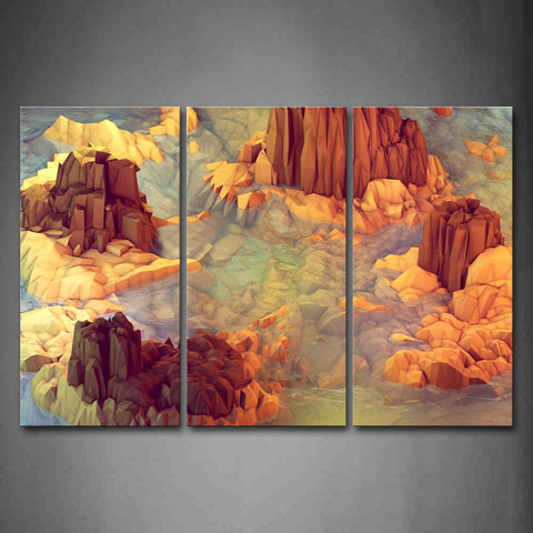 Surface Brown Mountain  Wall Art Painting Pictures Print On Canvas Abstract The Picture For Home Modern Decoration 