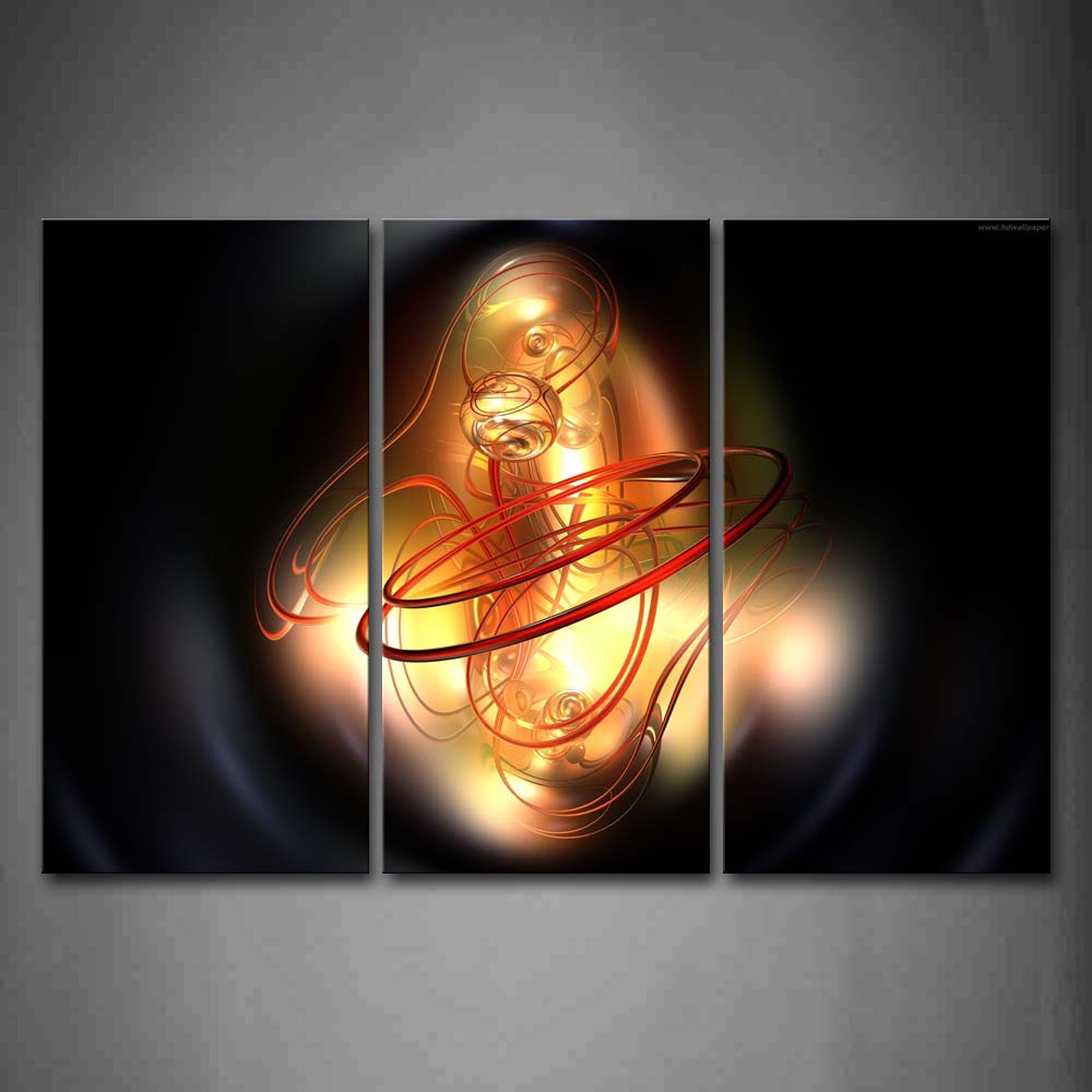 Fractal Red Ribbons Light Dark Background Wall Art Painting The Picture Print On Canvas Abstract Pictures For Home Decor Decoration Gift 