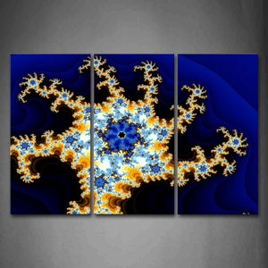 Fractal Blue Yellow Abstract Pattern Wall Art Painting Pictures Print On Canvas Abstract The Picture For Home Modern Decoration 