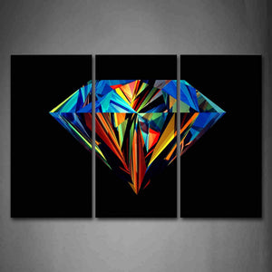 Colors Like Diamond Black Background Wall Art Painting Pictures Print On Canvas Abstract The Picture For Home Modern Decoration 