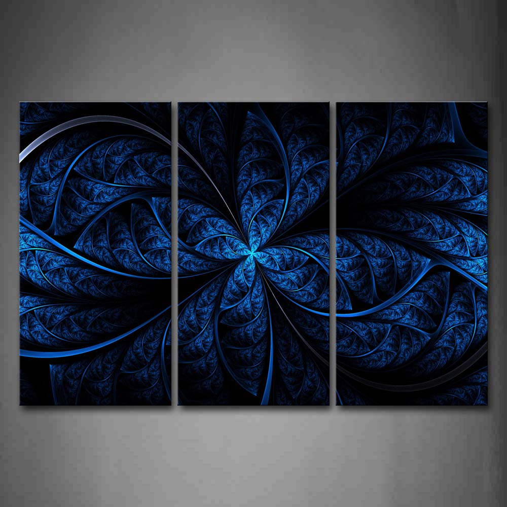 Abstract Blue Like Leafs Wall Art Painting The Picture Print On Canvas Abstract Pictures For Home Decor Decoration Gift 