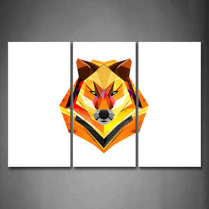 Yellow Orange White Background Like A Colorful Wolf Wall Art Painting The Picture Print On Canvas Abstract Pictures For Home Decor Decoration Gift 