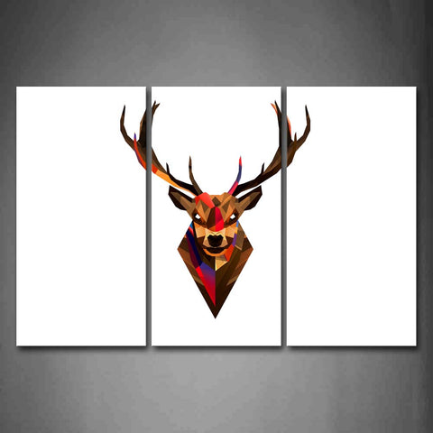 White Background Like A Colorful Deer Wall Art Painting Pictures Print On Canvas Abstract The Picture For Home Modern Decoration 
