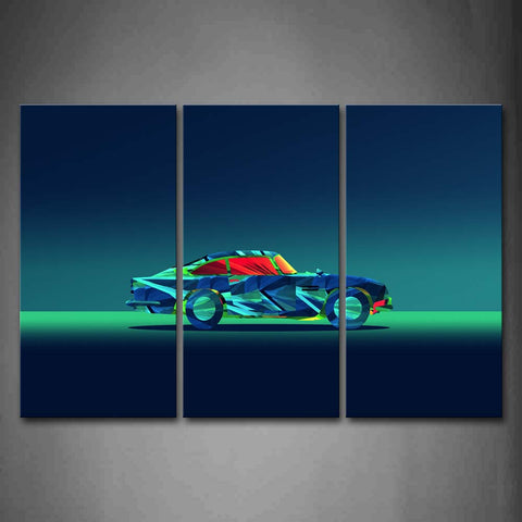 Blue Background Red Blue Car Wall Art Painting The Picture Print On Canvas Abstract Pictures For Home Decor Decoration Gift 