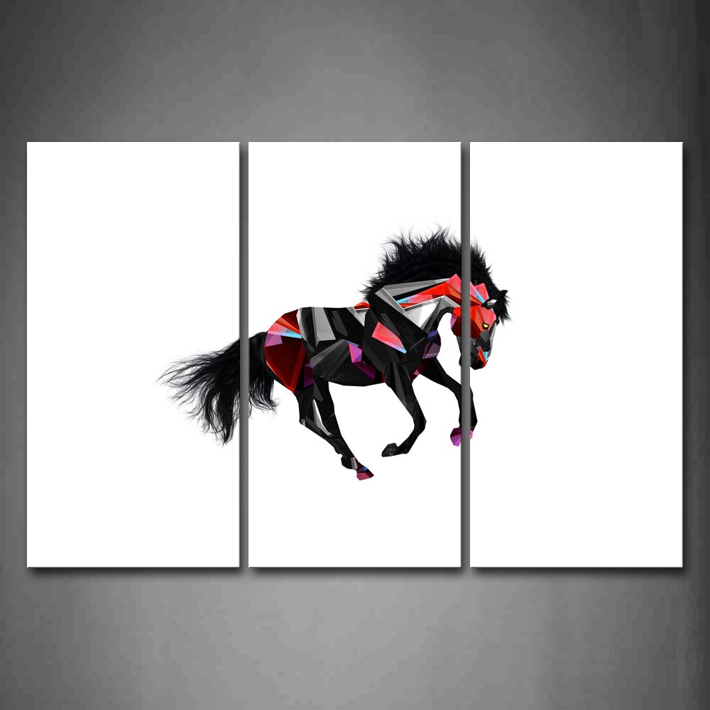 White Background A Colorful Horse Wall Art Painting The Picture Print On Canvas Abstract Pictures For Home Decor Decoration Gift 