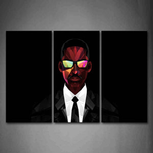 Black Background A Man With A Glass Wall Art Painting The Picture Print On Canvas Abstract Pictures For Home Decor Decoration Gift 