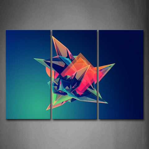 Blue Background Colorful Shape Wall Art Painting Pictures Print On Canvas Abstract The Picture For Home Modern Decoration 