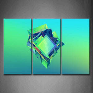 Blue And Green Background Squares  Wall Art Painting The Picture Print On Canvas Abstract Pictures For Home Decor Decoration Gift 