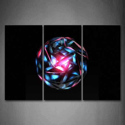 Black Background A Blue And Pink Ball Wall Art Painting Pictures Print On Canvas Abstract The Picture For Home Modern Decoration 