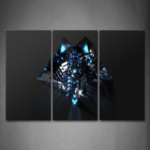 Dark Background Blue Black Shape Wall Art Painting Pictures Print On Canvas Abstract The Picture For Home Modern Decoration 