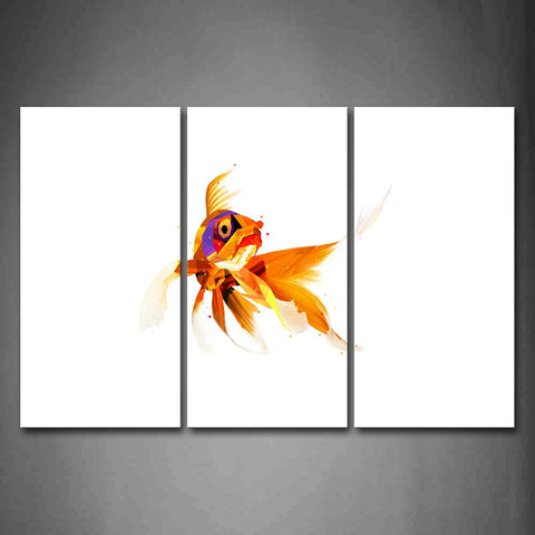 White Background A Yellow Goldfish Wall Art Painting The Picture Print On Canvas Abstract Pictures For Home Decor Decoration Gift 