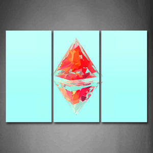 Light Blue Background Two Red Triangles Wall Art Painting The Picture Print On Canvas Abstract Pictures For Home Decor Decoration Gift 