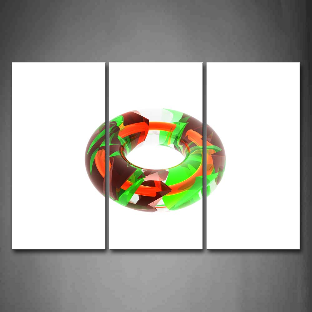 White Background Green Brown Red Lifebuoy Wall Art Painting Pictures Print On Canvas Abstract The Picture For Home Modern Decoration 