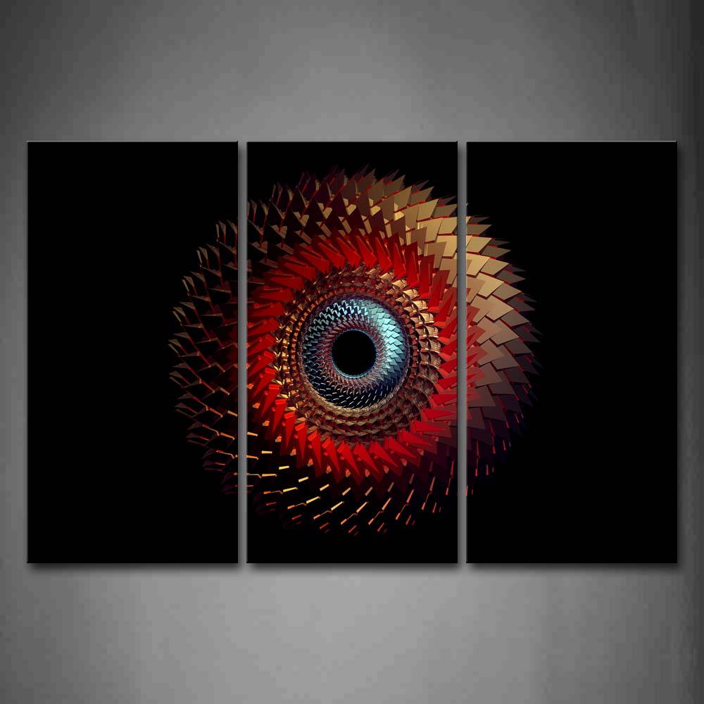 Black Background Red Blue Gray Like Eddy  Wall Art Painting Pictures Print On Canvas Abstract The Picture For Home Modern Decoration 