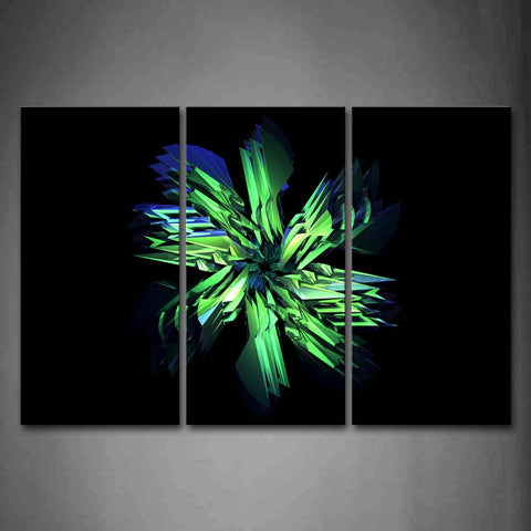 Black Background  Green Blue Shape Wall Art Painting The Picture Print On Canvas Abstract Pictures For Home Decor Decoration Gift 