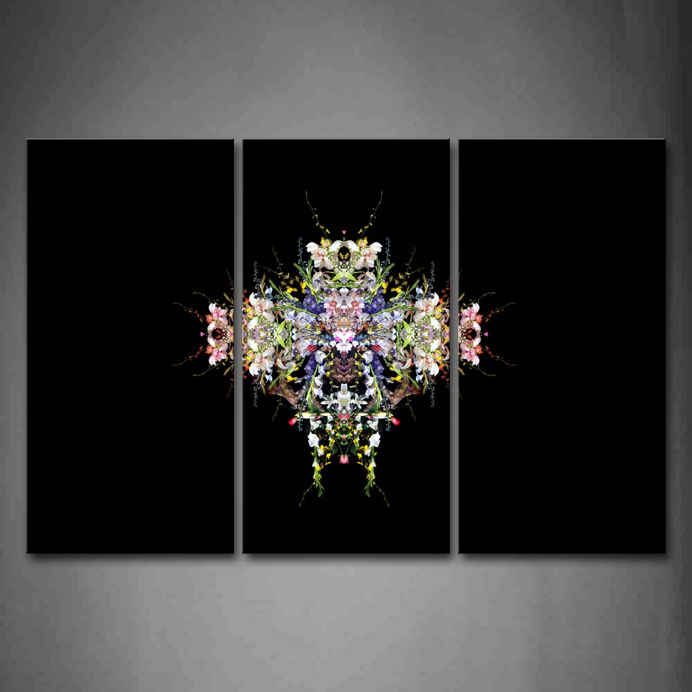 Black Background Colorful Pattern Wall Art Painting The Picture Print On Canvas Abstract Pictures For Home Decor Decoration Gift 
