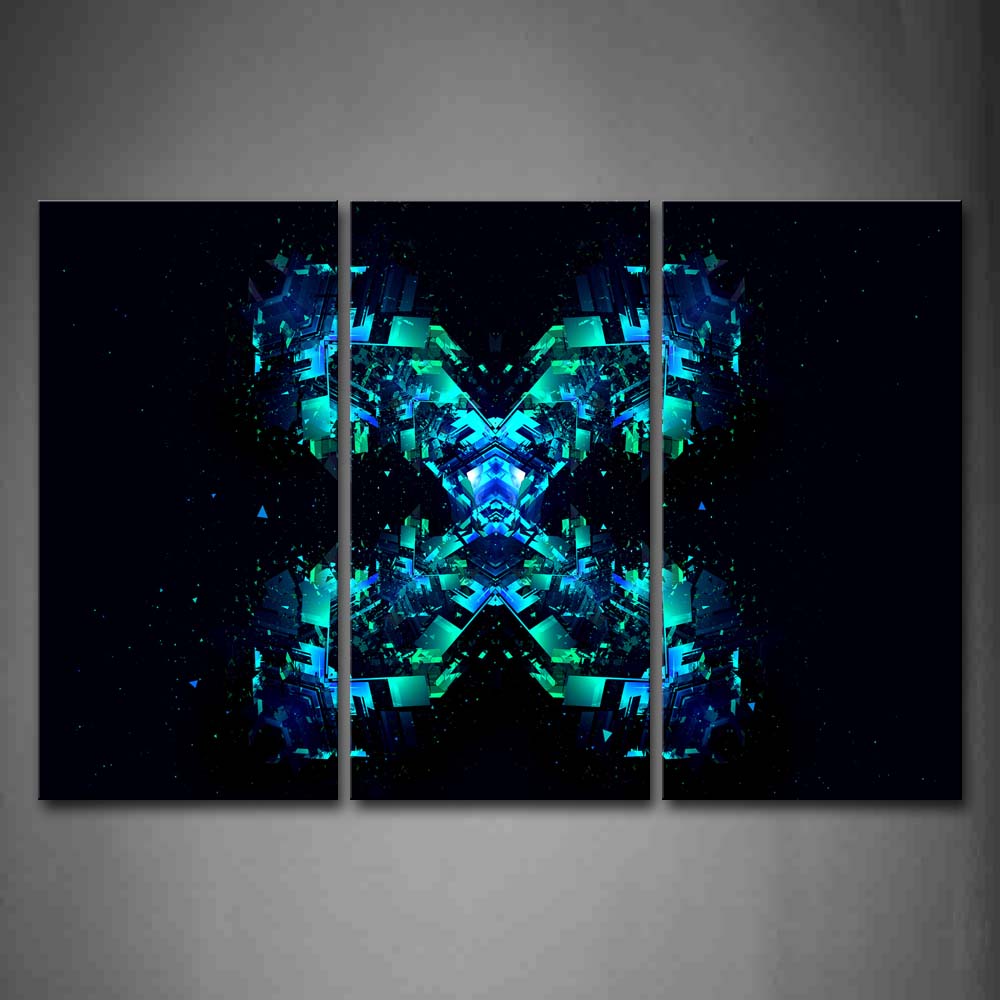 Black Background Blue Green Shape Wall Art Painting The Picture Print On Canvas Abstract Pictures For Home Decor Decoration Gift 