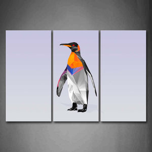 Gray Background Colorful Penguin Wall Art Painting Pictures Print On Canvas Abstract The Picture For Home Modern Decoration 