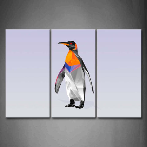 Gray Background Colorful Penguin Wall Art Painting Pictures Print On Canvas Abstract The Picture For Home Modern Decoration 