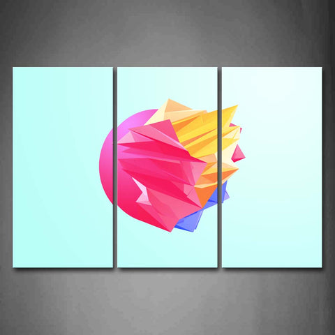 Light Blue Background Pink Yellow Blue Shape Wall Art Painting Pictures Print On Canvas Abstract The Picture For Home Modern Decoration 