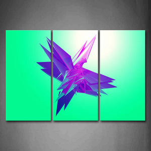 Green Background Blue Purple Shape Wall Art Painting The Picture Print On Canvas Abstract Pictures For Home Decor Decoration Gift 