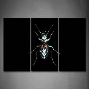 Black Background Like A Gray Insect Wall Art Painting Pictures Print On Canvas Abstract The Picture For Home Modern Decoration 