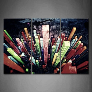 Colors Many  Rectangular Prisms Like City Wall Art Painting Pictures Print On Canvas Abstract The Picture For Home Modern Decoration 