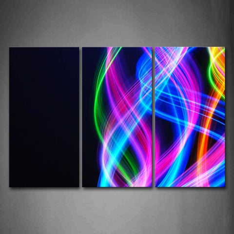 Colors Ribbons Dark Background Wall Art Painting The Picture Print On Canvas Abstract Pictures For Home Decor Decoration Gift 