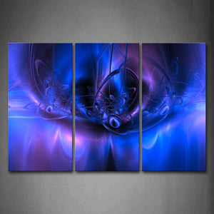 Fractal Blue Lines Abstract Wall Art Painting Pictures Print On Canvas Abstract The Picture For Home Modern Decoration 