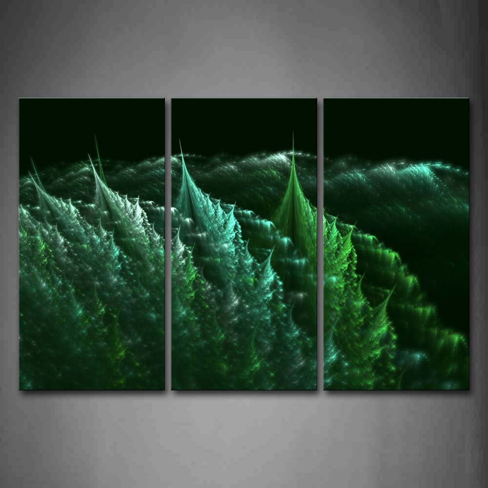 Fractal Green Gray Like Forest Wall Art Painting The Picture Print On Canvas Abstract Pictures For Home Decor Decoration Gift 