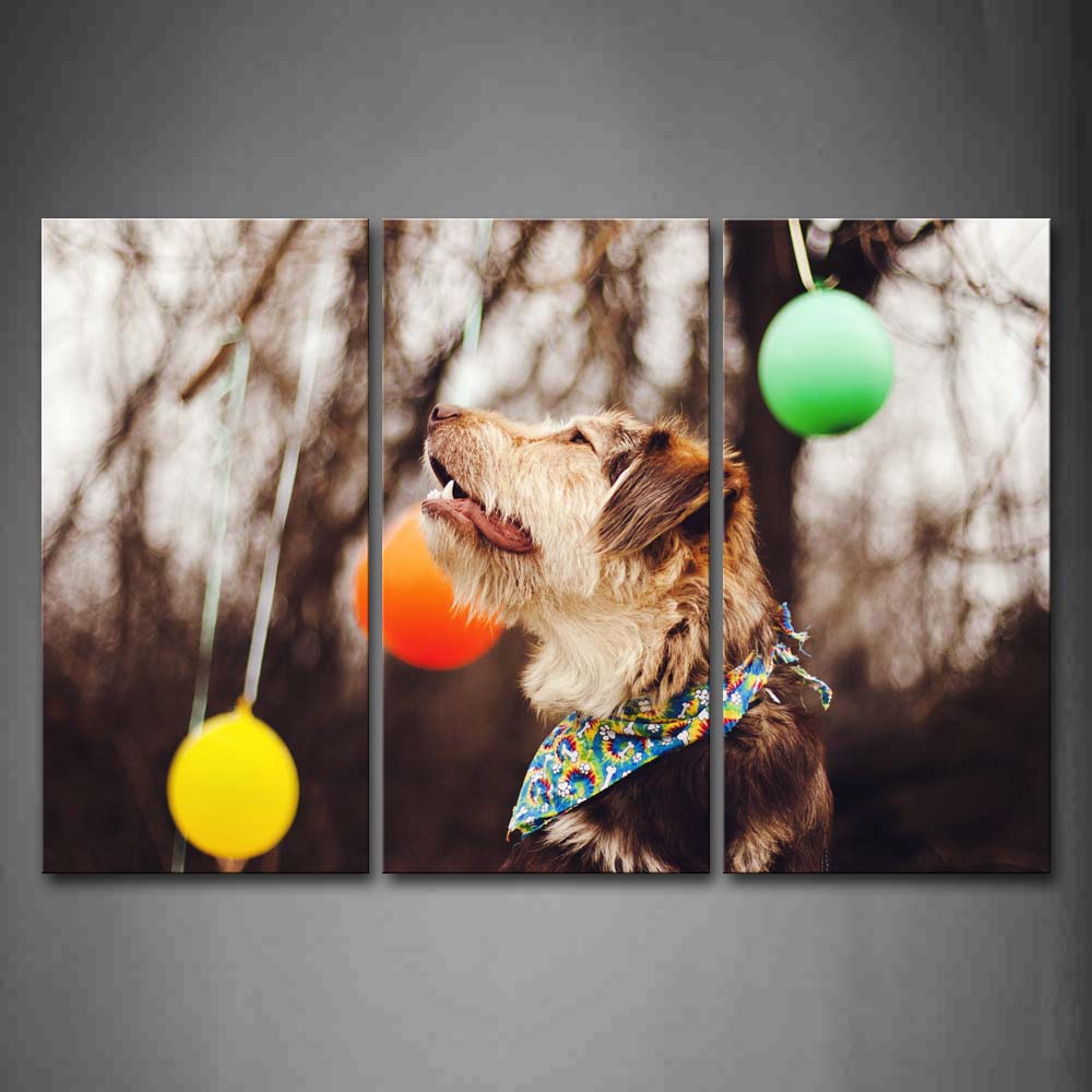 Dog   Balloon Tree Wall Art Painting Pictures Print On Canvas Animal The Picture For Home Modern Decoration 