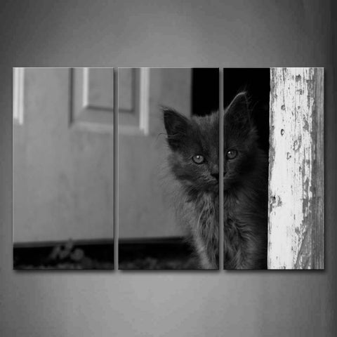 Gray Cat Sit In Doorway Wall Art Painting The Picture Print On Canvas Animal Pictures For Home Decor Decoration Gift 