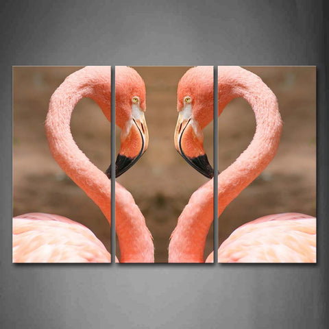 Two Flamingos Make Up A Heart Wall Art Painting The Picture Print On Canvas Animal Pictures For Home Decor Decoration Gift 