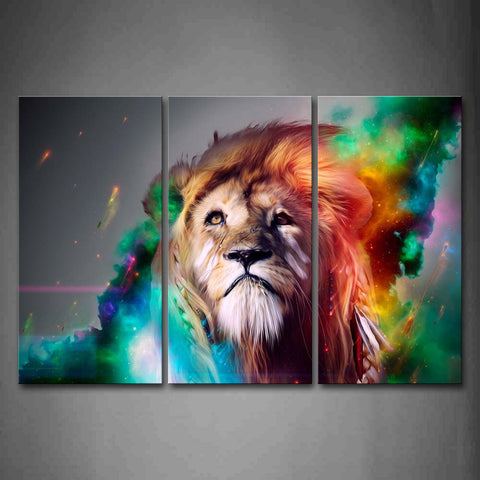 Colorful Lion Artistic  Wall Art Painting The Picture Print On Canvas Animal Pictures For Home Decor Decoration Gift 