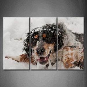 Dog Lie On Snowfield  Wall Art Painting The Picture Print On Canvas Animal Pictures For Home Decor Decoration Gift 