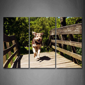 Beagle Run On Wood Bridge Wall Art Painting Pictures Print On Canvas Animal The Picture For Home Modern Decoration 