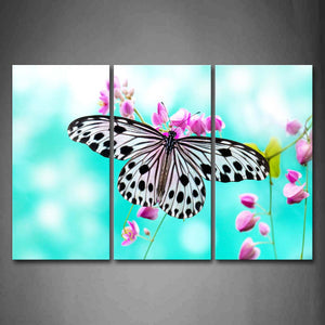 Butterfly Stand On Pink Flower Wall Art Painting The Picture Print On Canvas Animal Pictures For Home Decor Decoration Gift 