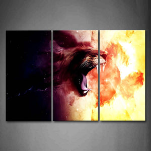 Artistic A Fierce Open Mouth Head Wall Art Painting The Picture Print On Canvas Animal Pictures For Home Decor Decoration Gift 