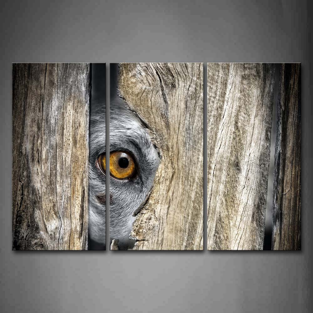 Dog Hide In Wood Only Reveal Eye Wall Art Painting Pictures Print On Canvas Animal The Picture For Home Modern Decoration 