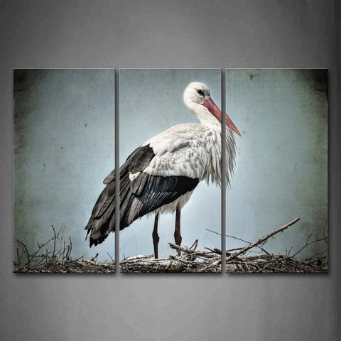 Stork Stand In Nest Wall Art Painting The Picture Print On Canvas Animal Pictures For Home Decor Decoration Gift 