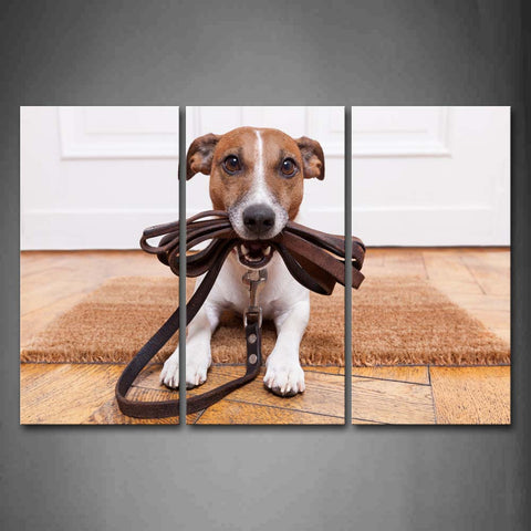 Dog Bite A Belt In Front Of Door Wall Art Painting The Picture Print On Canvas Animal Pictures For Home Decor Decoration Gift 