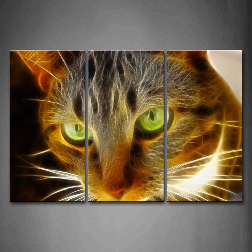 Artistic Cat Head Portrait Wall Art Painting Pictures Print On Canvas Animal The Picture For Home Modern Decoration 