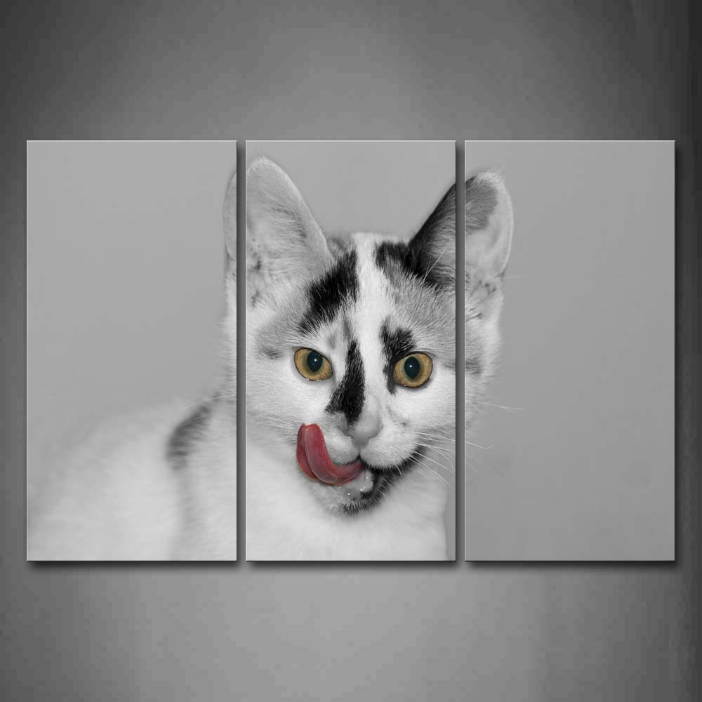 Cat Portrait Tongue Wall Art Painting The Picture Print On Canvas Animal Pictures For Home Decor Decoration Gift 