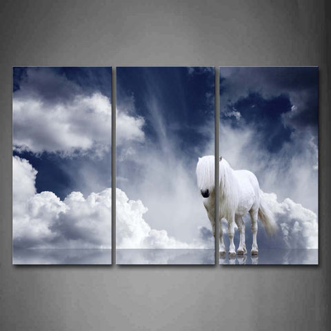 White Horse Cloud Ice Wall Art Painting The Picture Print On Canvas Animal Pictures For Home Decor Decoration Gift 