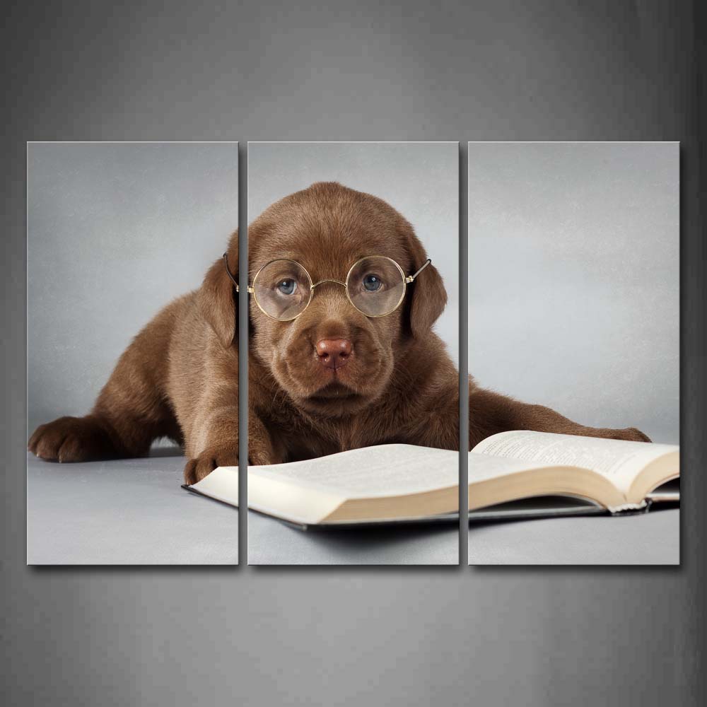 Labrador Wear A Glass And Watch Book Wall Art Painting The Picture Print On Canvas Animal Pictures For Home Decor Decoration Gift 